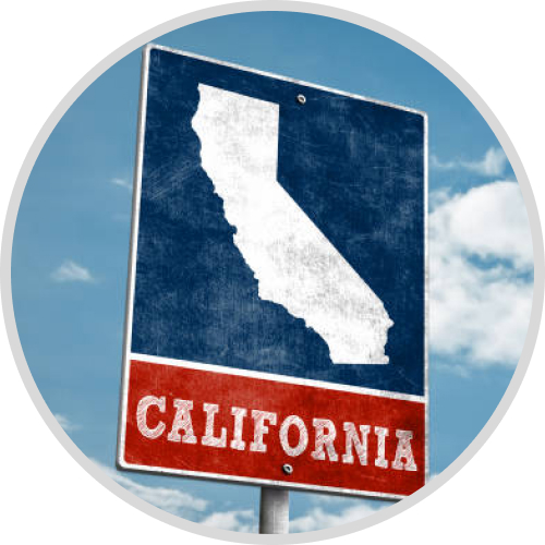 A sign showing the state of California